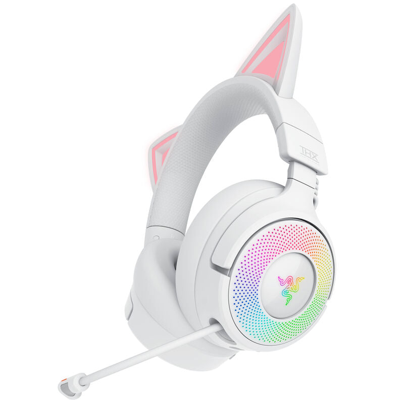 Razer Kraken Kitty V3 Pro trådløs gamingheadset Chroma RGB hvit bakside