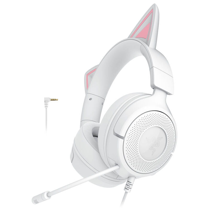 Razer Kraken Kitty V3 X kablet gamingheadset hvit bakside