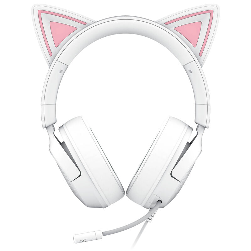 Montert Razer Kraken Kitty V3 X kablet gamingheadset hvit på hode