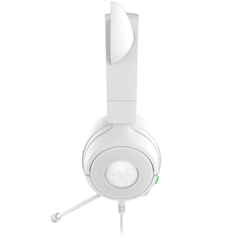 Nærbilde av mikrofon på Razer Kraken Kitty V3 X kablet gamingheadset hvit