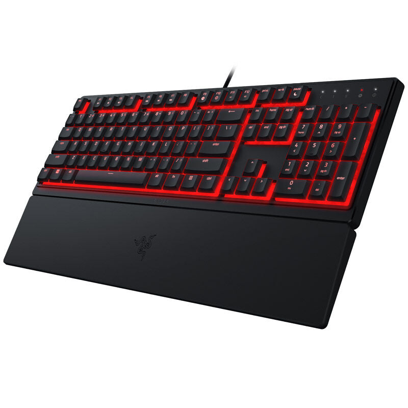 Detalj av Razer Ornata V3 X tastaturkapsler og RGB-belysning