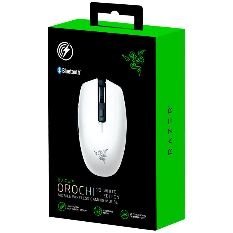 Razer Orochi V2 trådløs gamingmus 18000 DPI hvit i bruk
