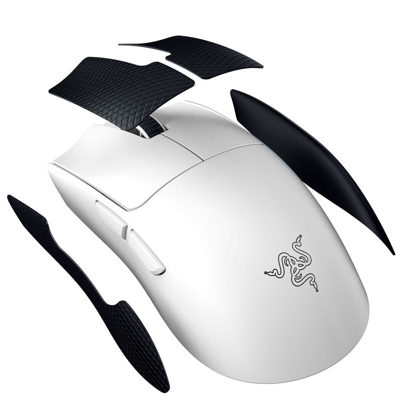 Razer Viper V3 Pro trådløs gamingmus hvit detalj av PTFE-skates