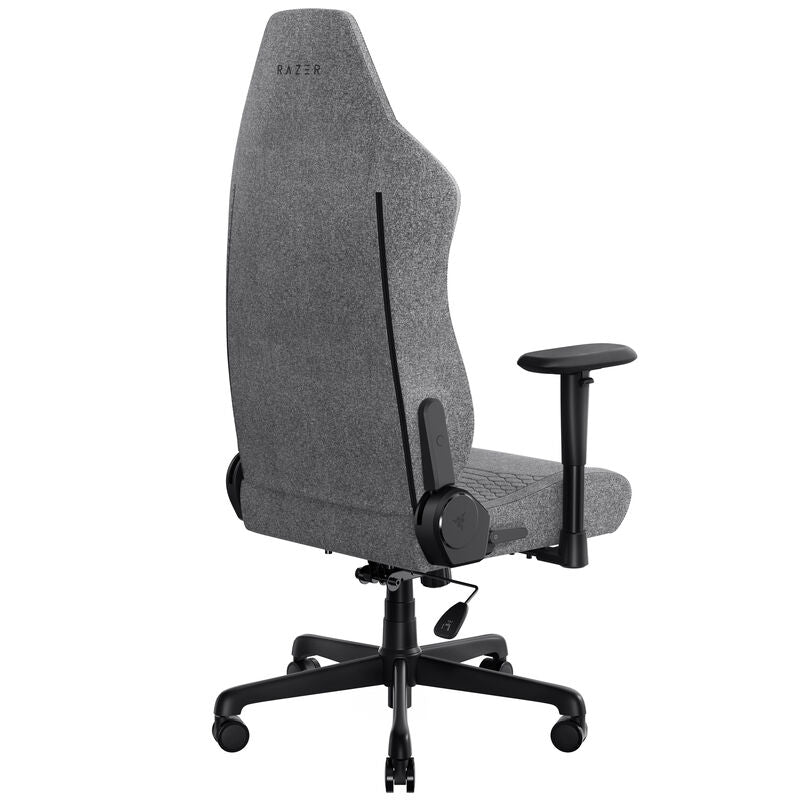 Razer Iskur V2 X gamingstol stoff 2D-armlener svart nærbilde av stofftrekk