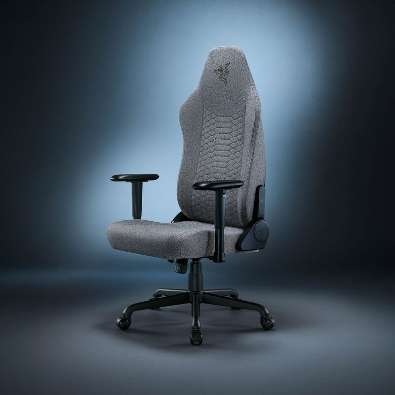 Razer Iskur V2 X gamingstol stoff 2D-armlener svart ryggstøtte detalj
