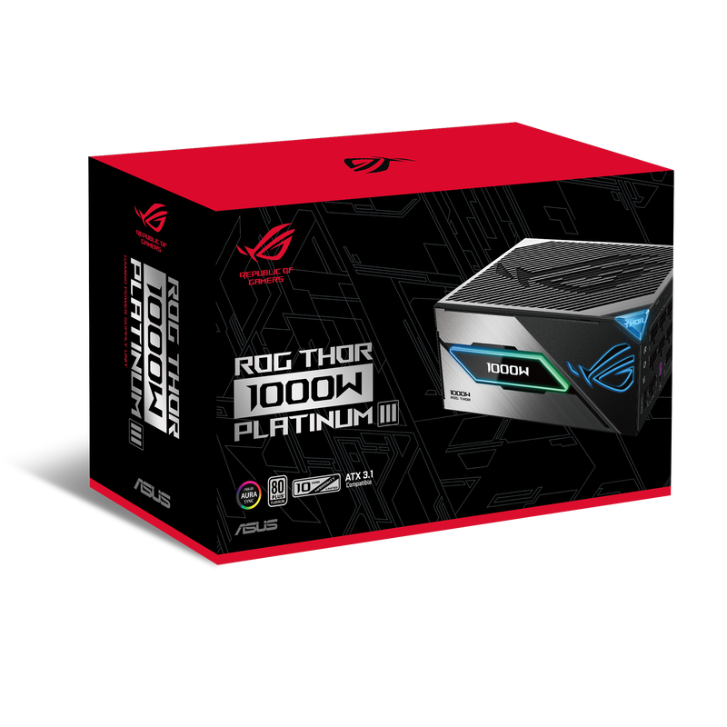 ASUS ROG Thor Platinum III strømforsyning 1000 W RGB kontroll