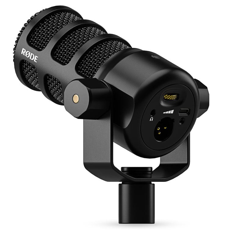 Rode PodMic USB dynamisk mikrofon USB-C/XLR svart bakside