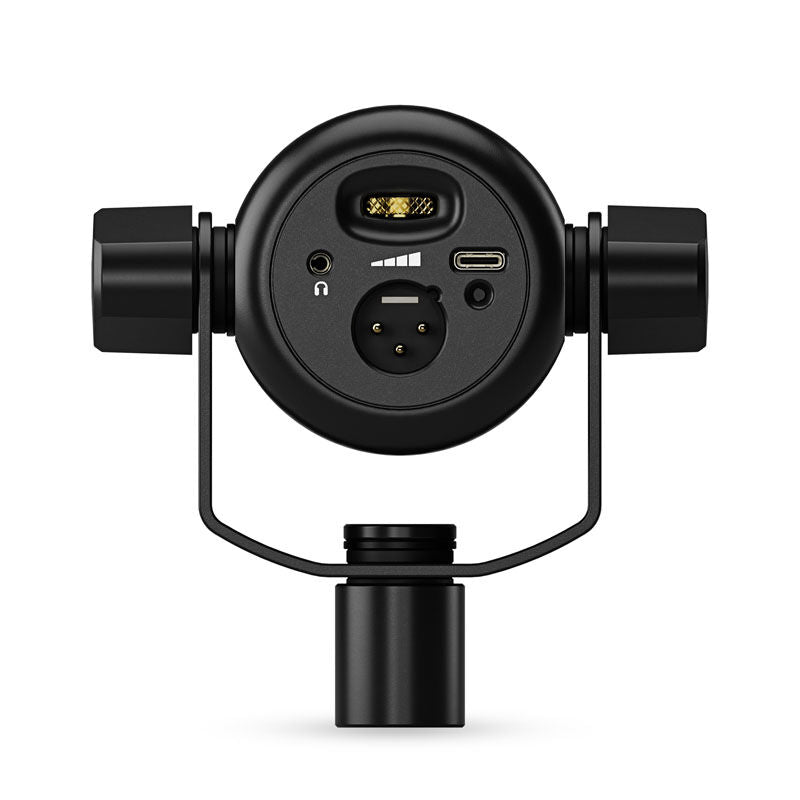Detalj av Rode PodMic USB dynamisk mikrofon USB-C/XLR svart metallhus