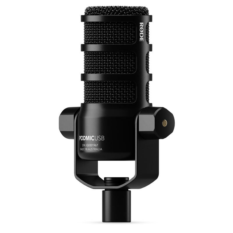 Nærbilde av Rode PodMic USB dynamisk mikrofon USB-C/XLR svart popfilter