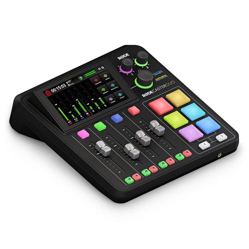 Rode RodeCaster DUO audioproduksjonsstudio forfra