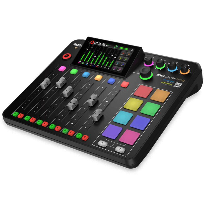 Rode Rodecaster Pro II audioproduksjonsstudio svart bakside