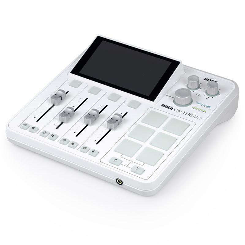 Bakside av Rode RodeCaster DUO audioproduksjonsstudio White Edition