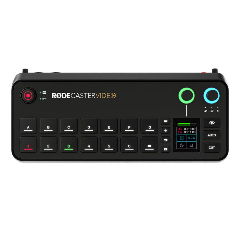 Bakside av Rode Rodecaster Video audio- og videoproduksjonsstudio svart