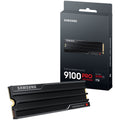 Samsung 9100 PRO NVMe SSD 1 TB PCIe 5.0 M.2 med kjøleribbe forfra