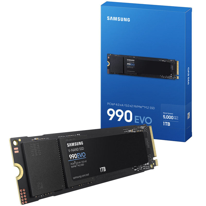 Samsung 990 EVO NVMe SSD 1 TB PCIe 4.0 M.2 forfra