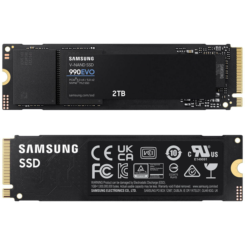 Montert Samsung 990 EVO NVMe SSD 2 TB PCIe 4.0 M.2 2280 i PC