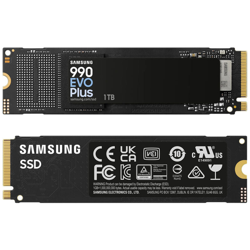 Samsung 990 Evo Plus NVMe SSD 1 TB PCIe montert i PC