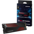Samsung 990 Pro NVMe SSD 1 TB PCIe 4.0 M.2 med kjøleribbe forfra