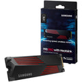 Samsung 990 PRO NVMe SSD 4 TB PCIe 4.0 M.2 med kjøleribbe forfra