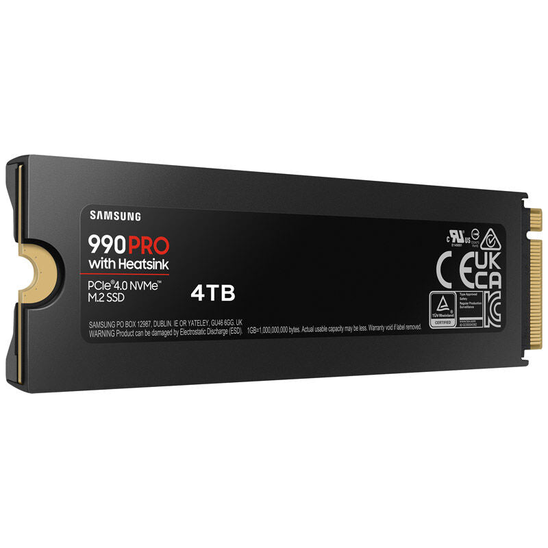 Samsung 990 PRO NVMe SSD 4 TB PCIe 4.0 M.2 med kjøleribbe RGB-lys