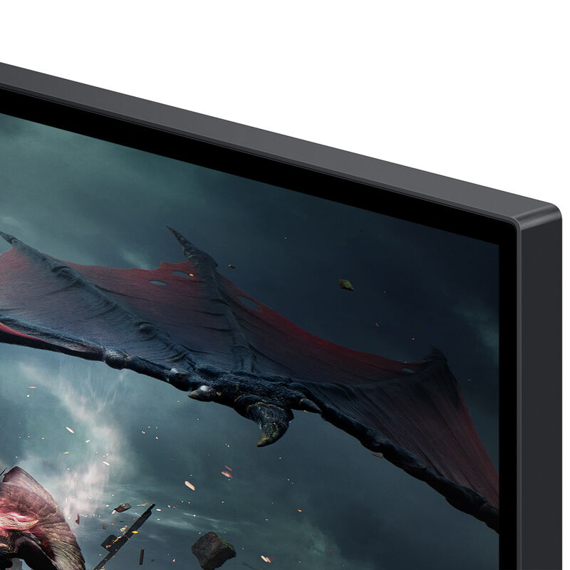 Samsung Odyssey G5 G50D gamingskjerm i mørkt rom