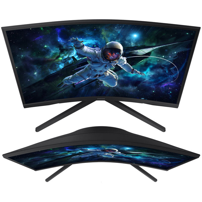 Nærbilde av knapper på Samsung Odyssey G5 G55C 27 tommer curved gamingskjerm