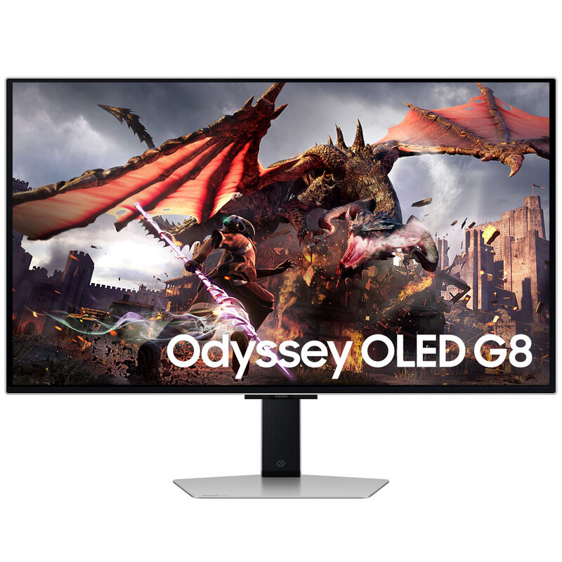 Samsung Odyssey OLED G8 G80SD 32" gamingskjerm bakside med Core Lighting+