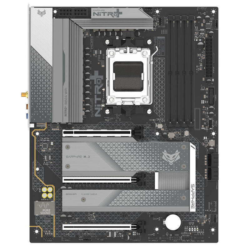 Sapphire Nitro+ B850A WiFi 7 hovedkort bakside