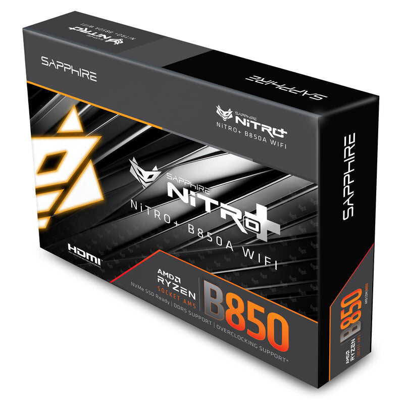 Sapphire Nitro+ B850A WiFi 7 hovedkort med RGB-belysning