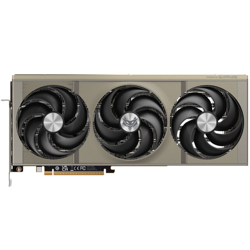 Nærbilde av RGB-belysning på Sapphire Nitro+ Radeon RX 9070 Gaming OC