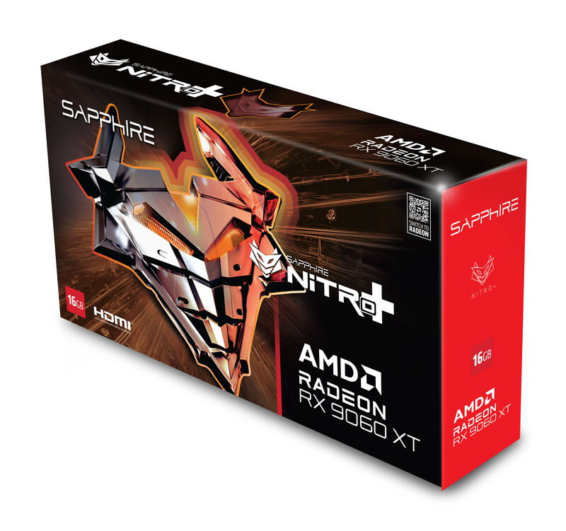 Sapphire Nitro+ RX 9060 XT Gaming OC grafikkort bakside