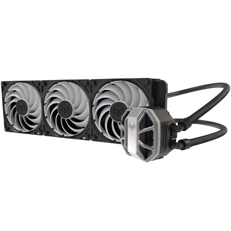 Sapphire Nitro+ S360-A AIO vannkjøling detalj av pumpe