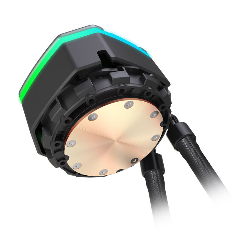 Sapphire Nitro+ S360-A AIO vannkjøling nærbilde av vifte