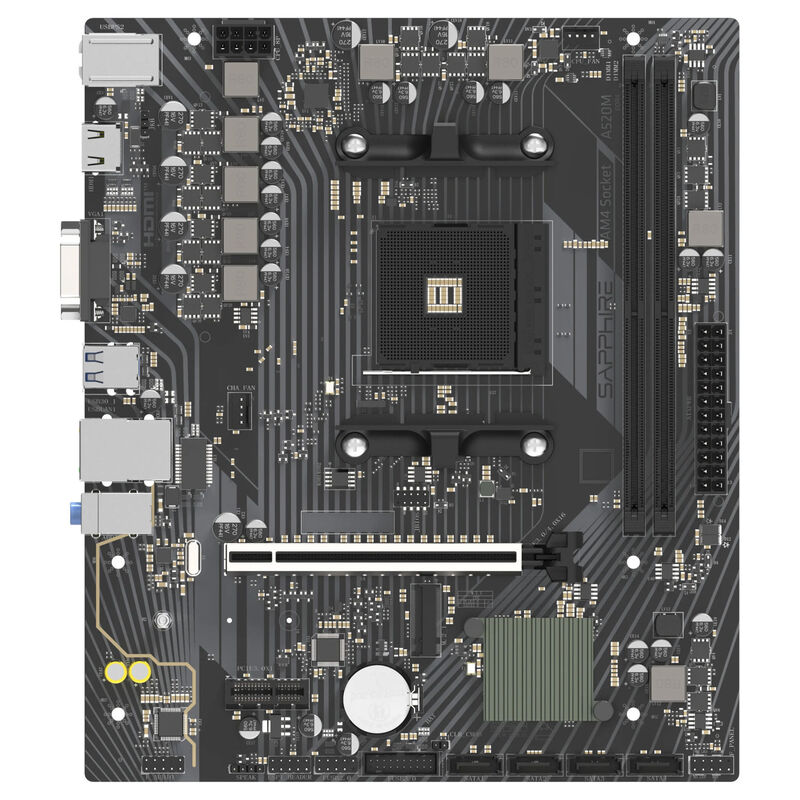 Detaljbilde av Sapphire Pulse A520M-E hovedkort