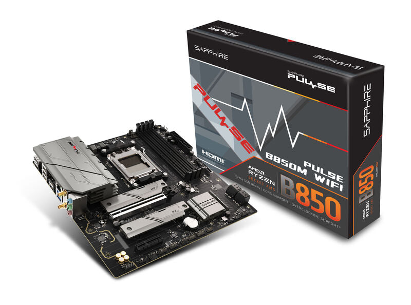 Sapphire Pulse B850M WiFi hovedkort forfra