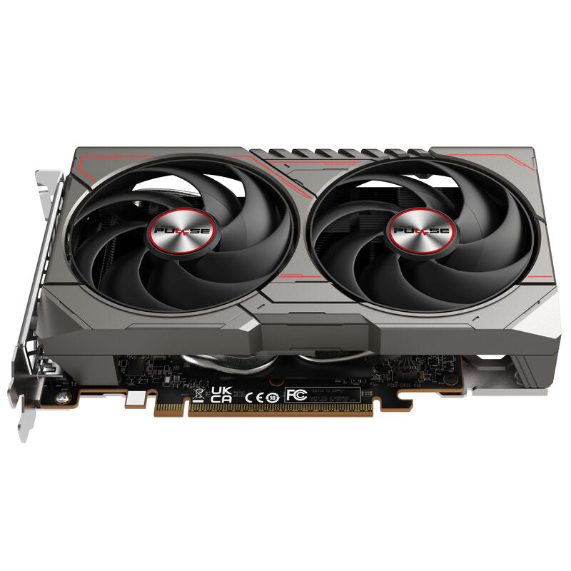 Nærbilde av Sapphire Pulse RX 9060 XT Gaming grafikkort kjøleribbe