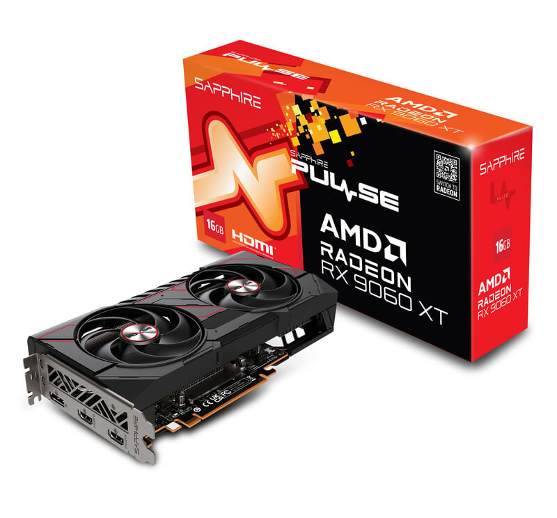 Sapphire Pulse RX 9060 XT Gaming OC grafikkort forfra