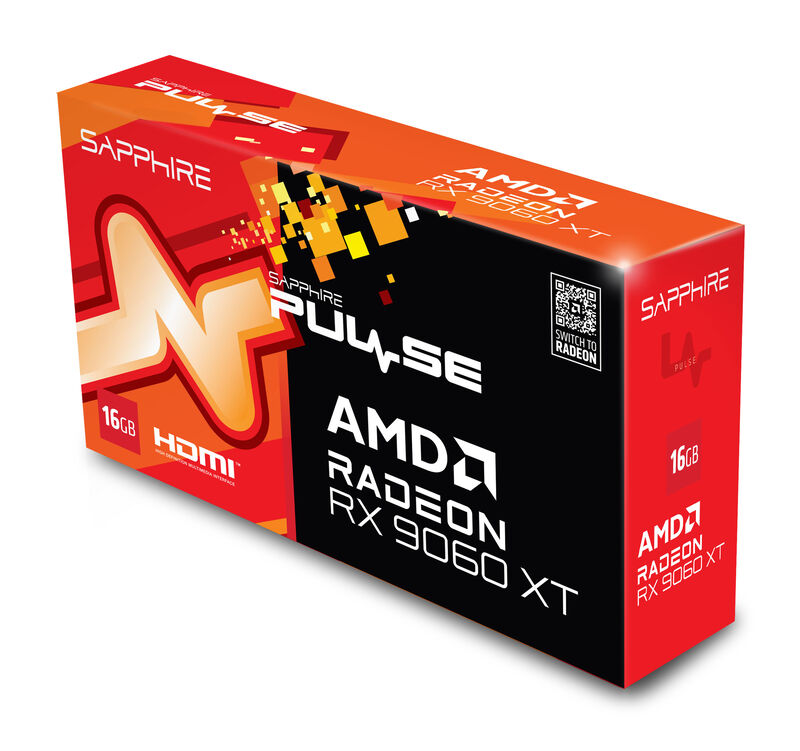 Sapphire Pulse RX 9060 XT Gaming OC grafikkort bakside