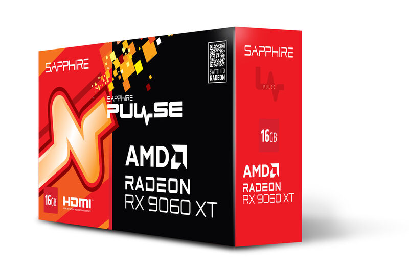Sapphire Pulse RX 9060 XT Gaming OC grafikkort detalj