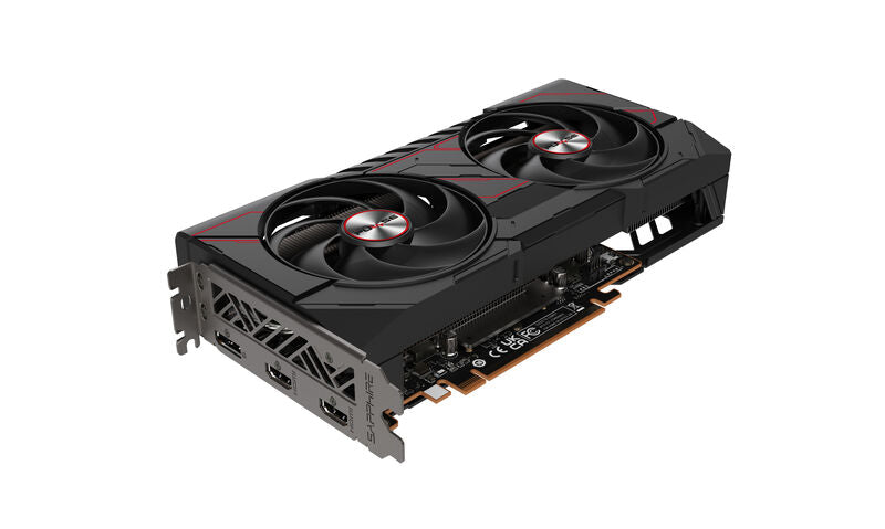 Nærbilde av Sapphire Pulse RX 9060 XT Gaming OC grafikkort vifte