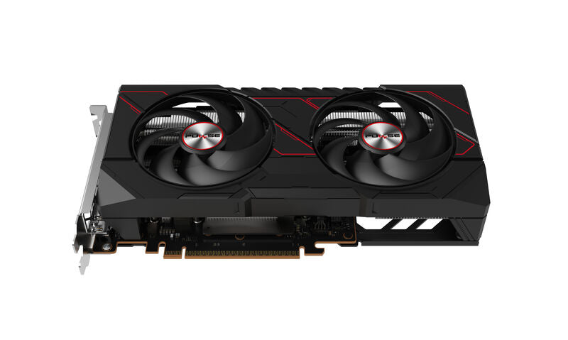 Nærbilde av grafikkortets kretskort på Sapphire Pulse RX 9060 XT Gaming OC