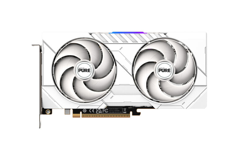 Nærbilde av vifte på Sapphire Pure RX 9060 XT Gaming OC grafikkort