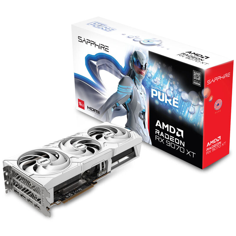Sapphire Pure RX 9070 XT Gaming OC grafikkort forfra