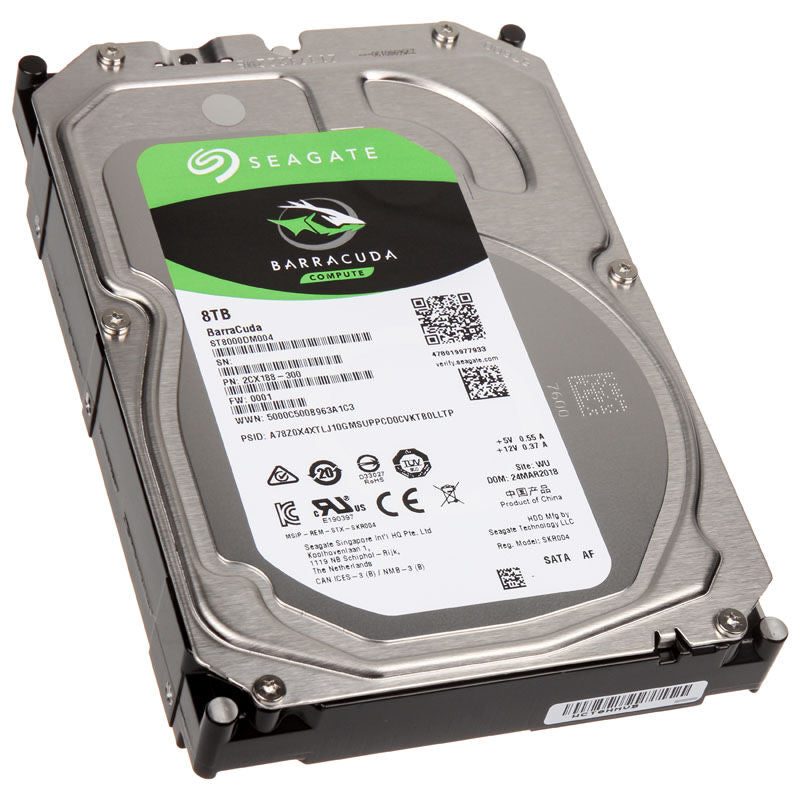 Seagate BarraCuda 3,5" harddisk 8 TB SATA 5400 RPM 256 MB forfra