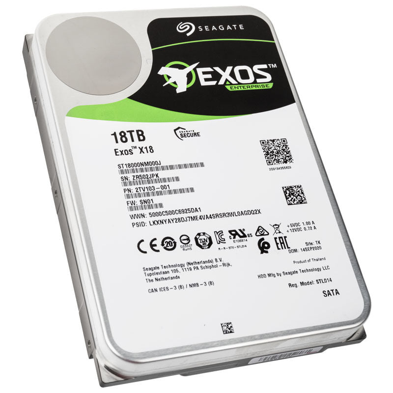 Seagate Exos X18 18 TB harddisk front