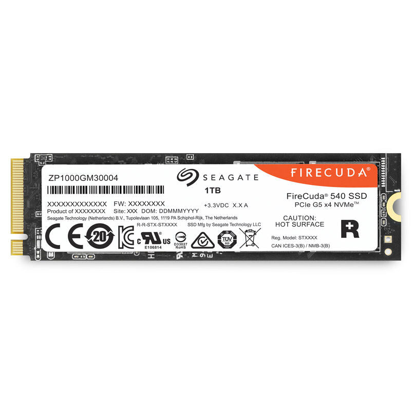Seagate FireCuda 540 NVMe SSD 1 TB PCIe med emballasje