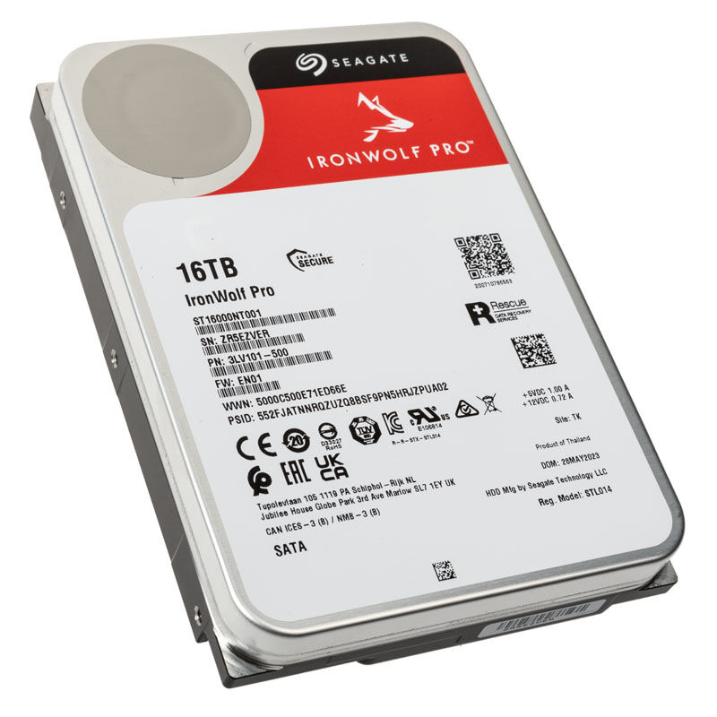 Seagate IronWolf Pro NAS harddisk 16 TB forfra