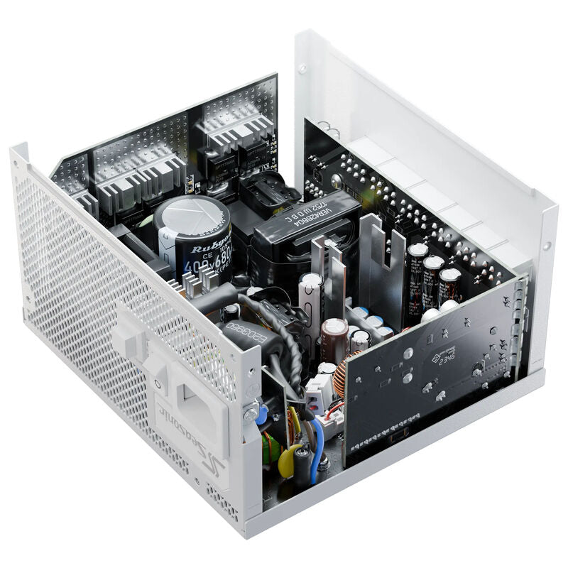 Oversikt over Seasonic Focus GX strømforsyning 850 W hvit komponenter