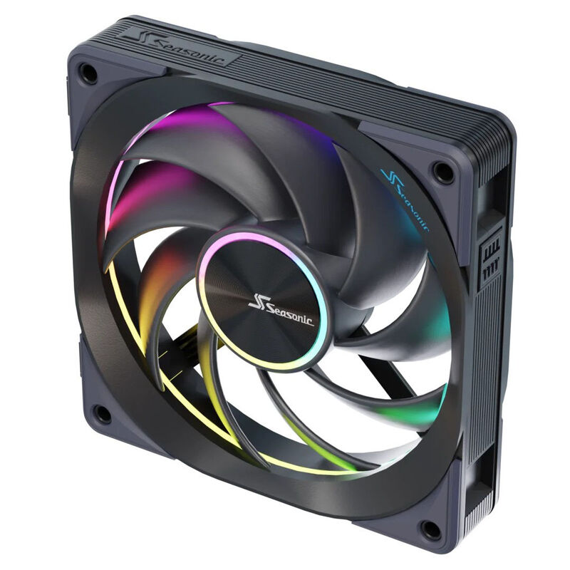 Detalj av Seasonic MagFlow 1225 ARGB PWM vifte 120 mm svart vifteblad
