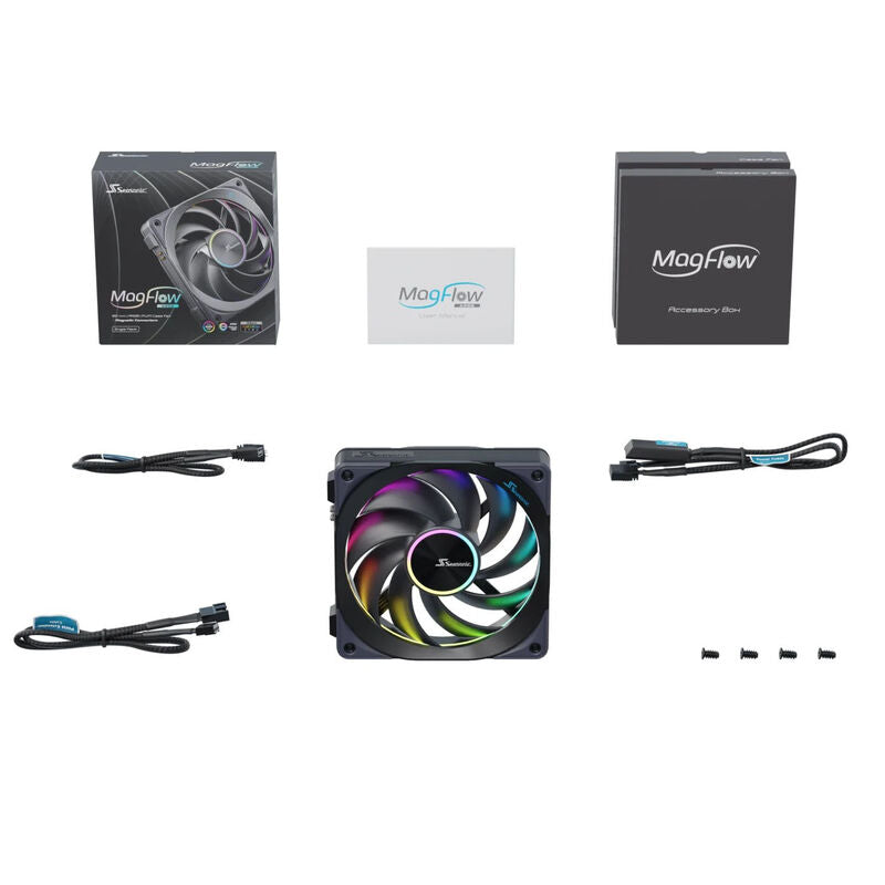 Seasonic MagFlow 1225 ARGB PWM vifte 120 mm svart med kabel